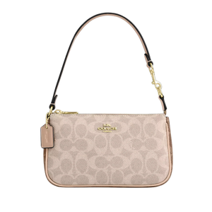 COACH Nolita 19 In Blocked Signature Canvas Gold/Sand/Tan