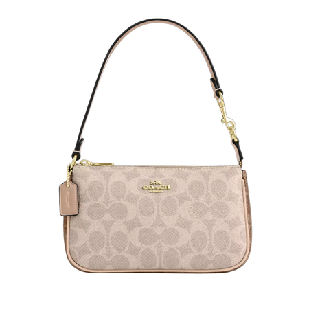 COACH Nolita 19 In Blocked Signature Canvas Gold/Sand/Tan