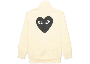 Comme Des Garcons Play Big Black Heart Zip Up Sweatshirt Ivory