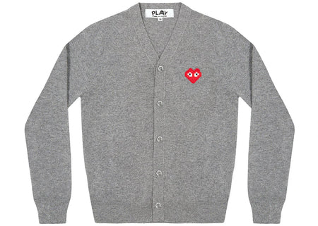 Comme Des Garcons Play x Invader Cardigan Top Grey