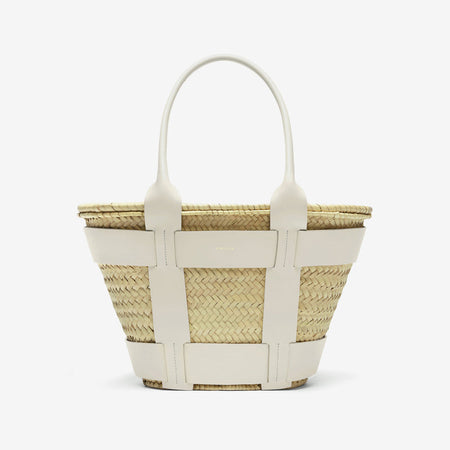 DeMellier The Santorini natural basket off-white smooth