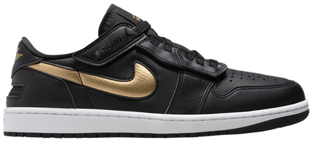 Air Jordan 1 Low FlyEase Black Metallic Gold
