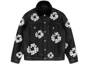 Denim Tears x Levi'S Leather Cotton Wreath Type-3 Jacket Black Denim
