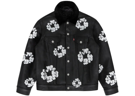 Denim Tears x Levi'S Leather Cotton Wreath Type-3 Jacket Black Denim