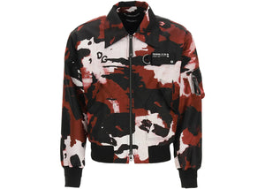 Dolce & Gabbana Camo Bomber Jacket Burgundy/Black/White