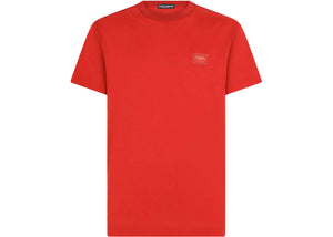 Dolce & Gabbana Cotton Branded Plate T-Shirt Red