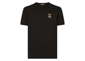 Dolce & Gabbana Cotton French Wire Embellishment T-Shirt Black