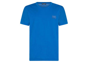 Dolce & Gabbana Cotton Logoed Plaque T-Shirt Turquois