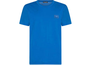 Dolce & Gabbana Cotton Logoed Plaque T-Shirt Turquois