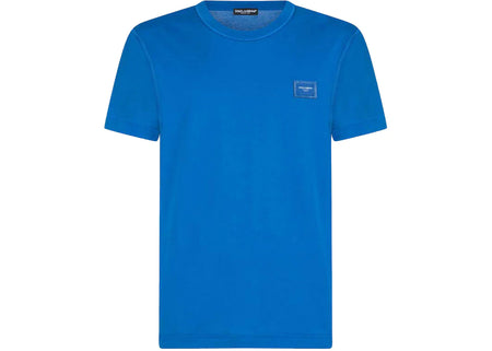 Dolce & Gabbana Cotton Logoed Plaque T-Shirt Turquois