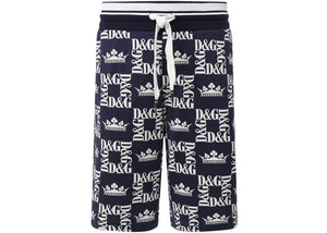 Dolce & Gabbana Crown D&G Logo Shorts Blue/White