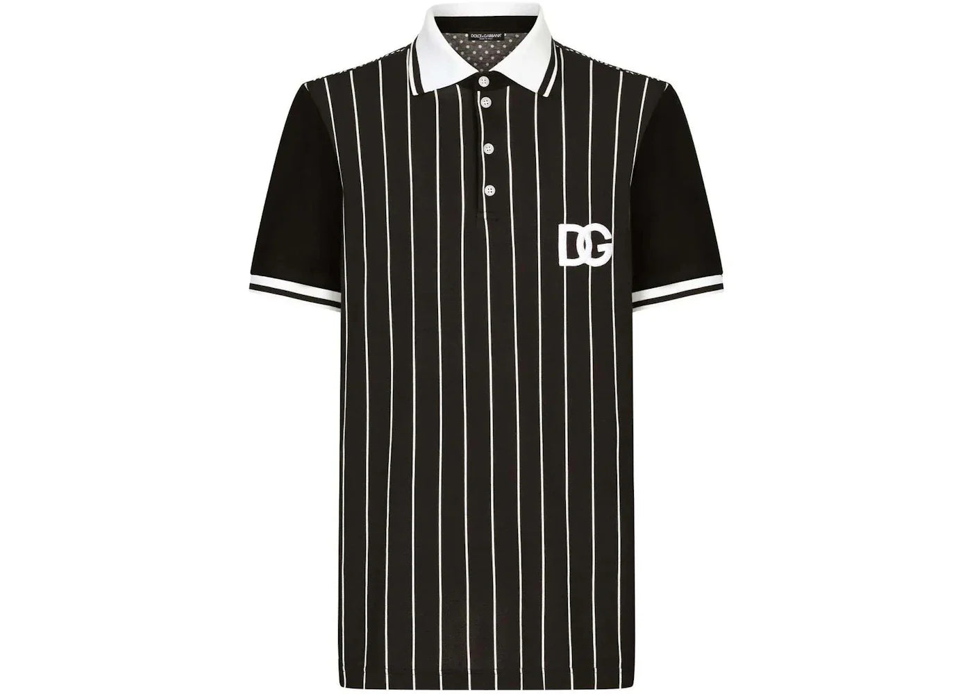 Dolce & Gabbana DG Patch Shorts-Sleeved Polo Black/White