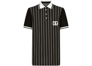 Dolce & Gabbana DG Patch Shorts-Sleeved Polo Black/White