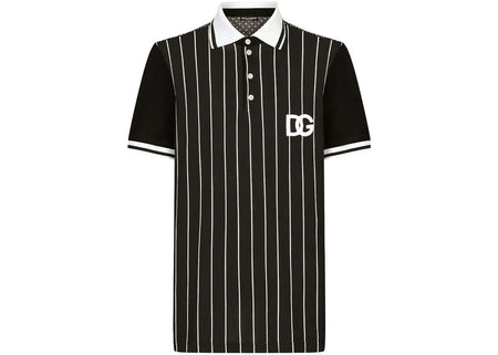 Dolce & Gabbana DG Patch Shorts-Sleeved Polo Black/White