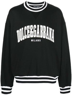 Dolce & Gabbana Logo-Applique Varsity Sweatshirt Black/White