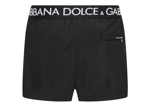 Dolce & Gabbana Logo Band Swim Shorts Black/White