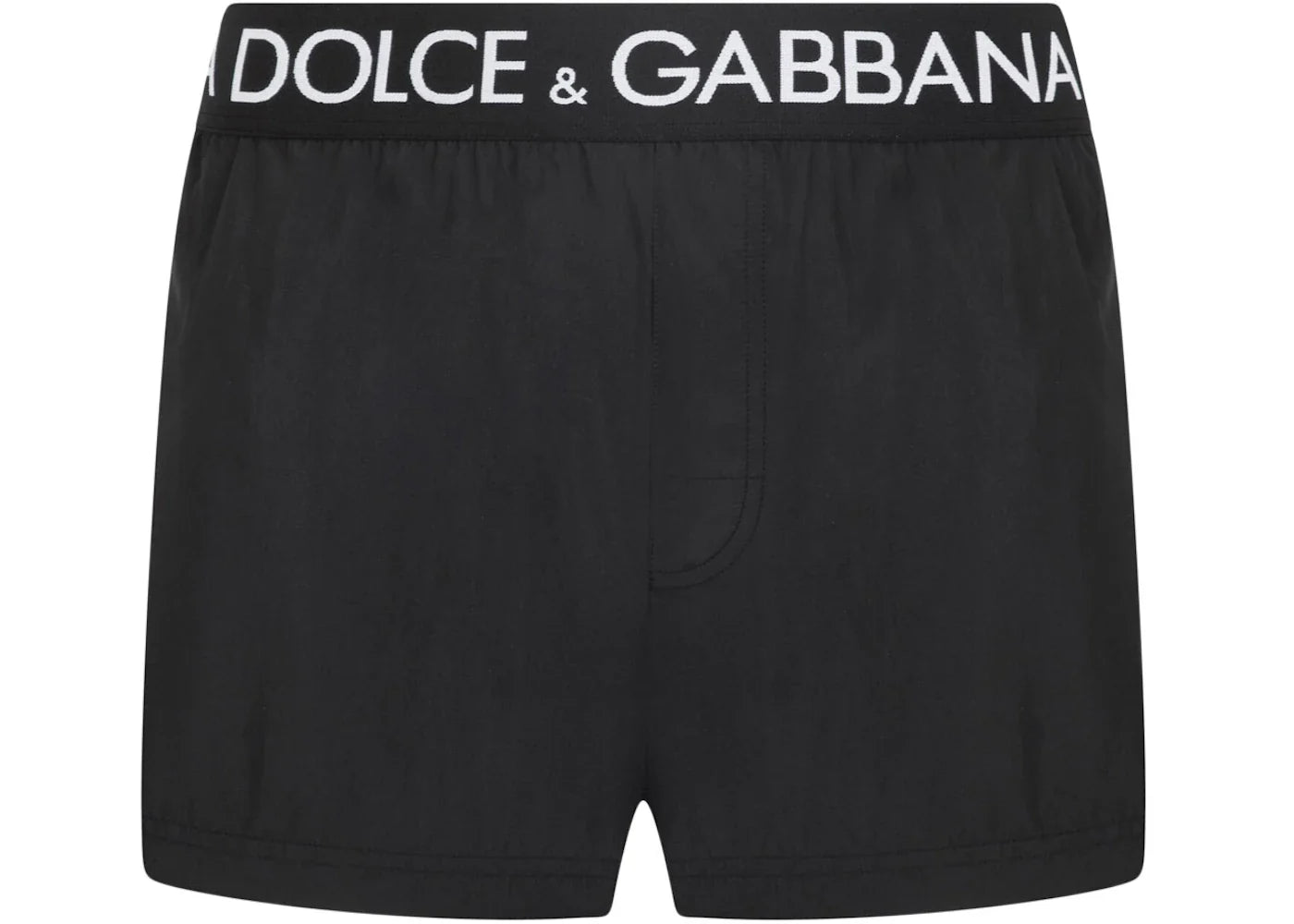 Dolce & Gabbana Logo Band Swim Shorts Black/White