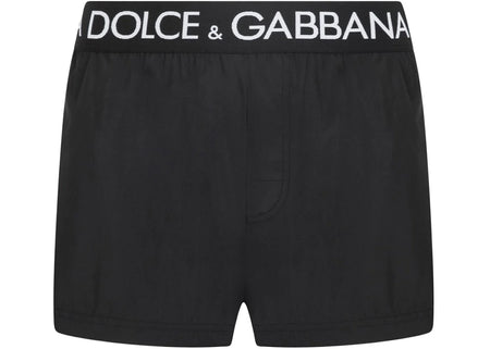 Dolce & Gabbana Logo Band Swim Shorts Black/White