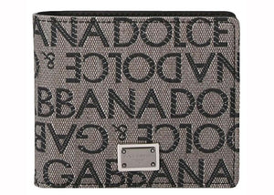 Dolce & Gabbana Logo Jacquard Wallet Beige/Black