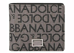 Dolce & Gabbana Logo Jacquard Wallet Beige/Black