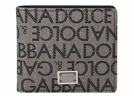 Dolce & Gabbana Logo Jacquard Wallet Beige/Black