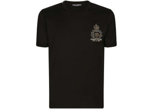 Dolce & Gabbana Logo-Patch Cotton T-Shirt Black
