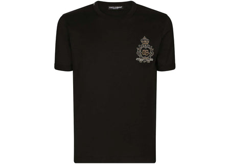 Dolce & Gabbana Logo-Patch Cotton T-Shirt Black