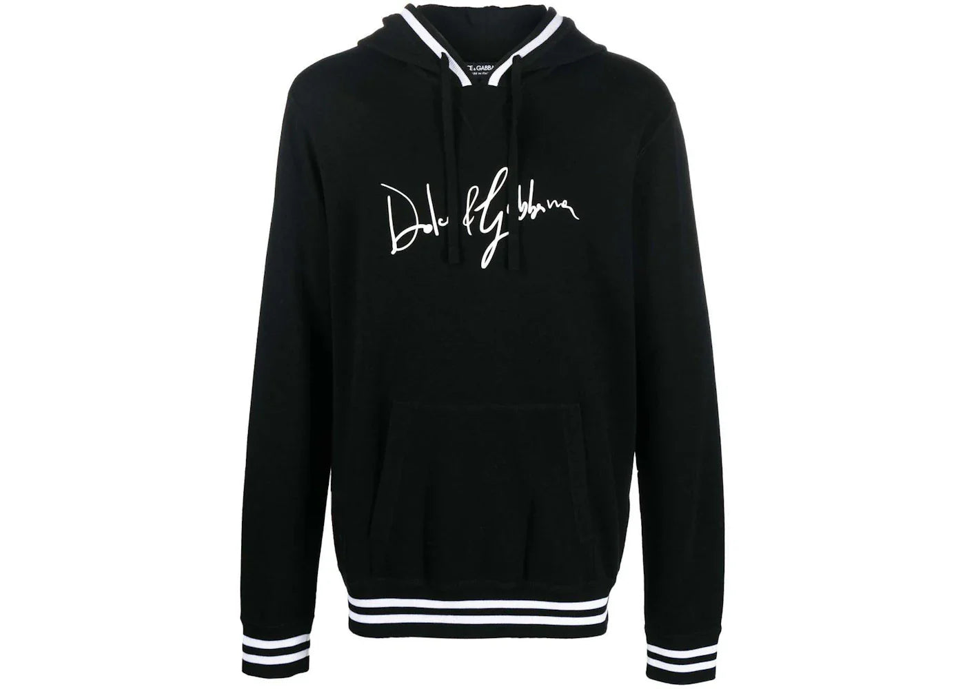Dolce & Gabbana Logo-Print Detail Drawstring Hoodie Black