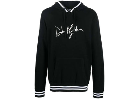 Dolce & Gabbana Logo-Print Detail Drawstring Hoodie Black