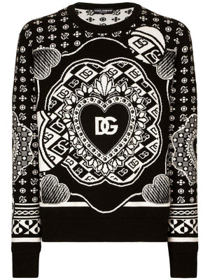 Dolce & Gabbana Logo-Print Jumper Black/White
