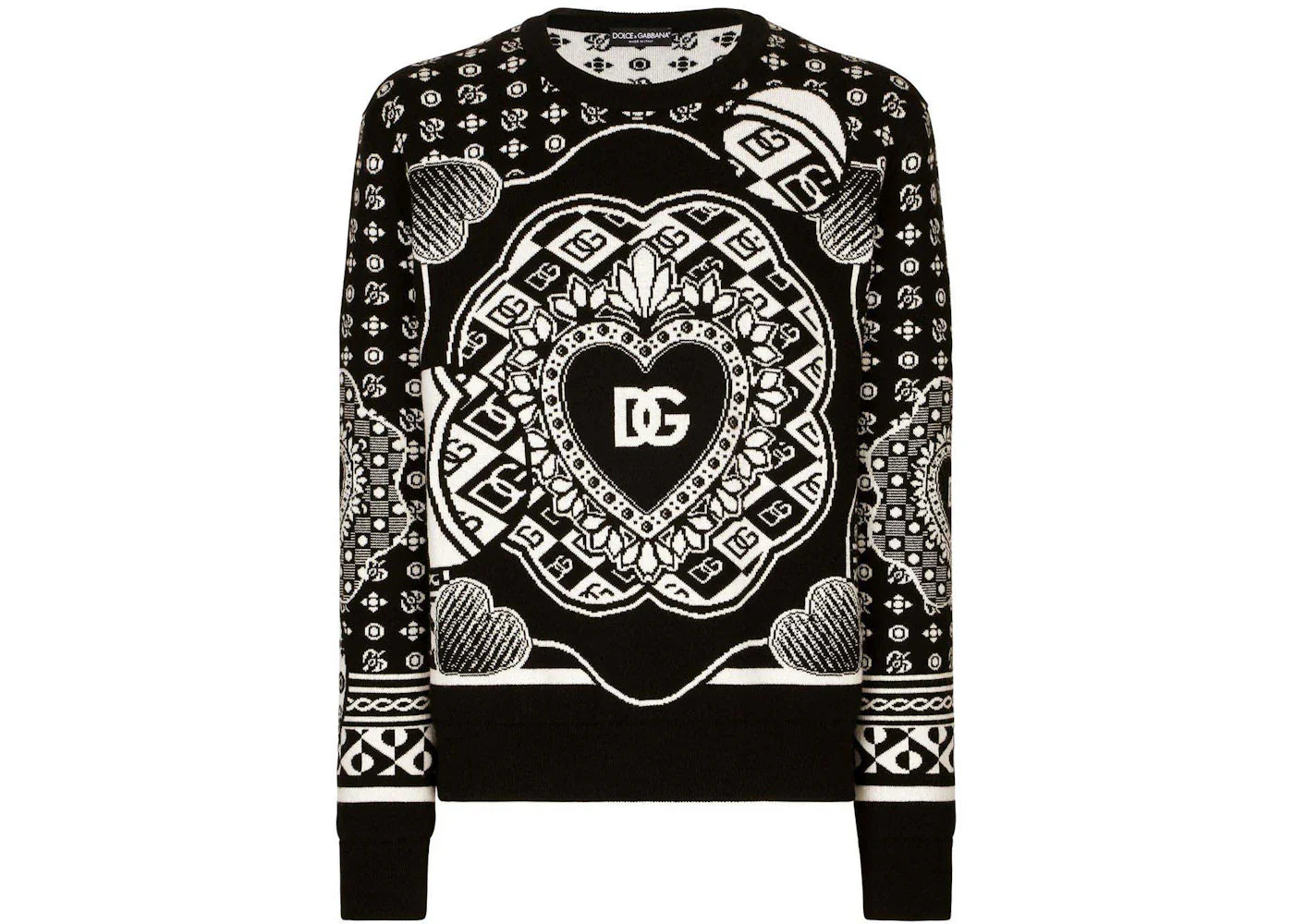 Dolce & Gabbana Logo-Print Jumper Black/White
