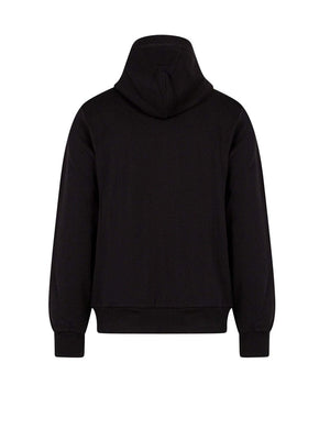 Dolce & Gabbana Man Cotton Stretch Frontal Logo Patch Sweatshirt Black