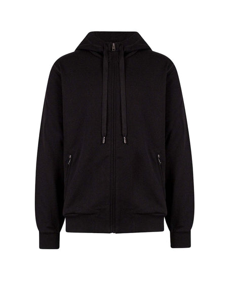 Dolce & Gabbana Man Cotton Stretch Frontal Logo Patch Sweatshirt Black