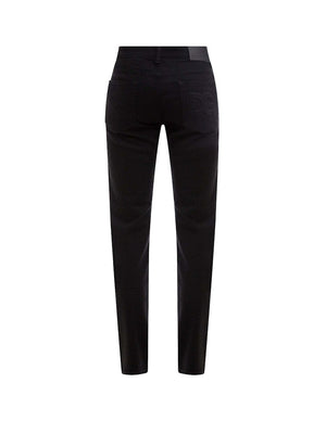 Dolce & Gabbana Man Stretch Cotton Back Embossed Logo Trousers Black