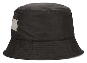 Dolce & Gabbana Nylon Branded Plate Bucket Hat Black