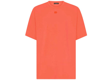 Dolce & Gabbana Technical Jersey Metallic DG Logo T-Shirt Pink