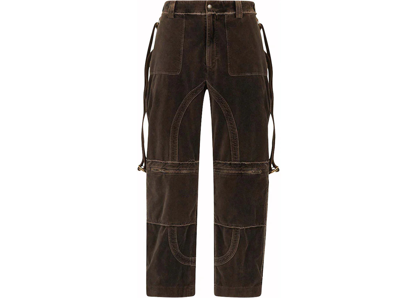 Dolce & Gabbana Velvet Cargo Trousers Brown