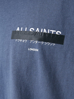 All Saints Blue Redact Shorts Sleeve T-Shirt
