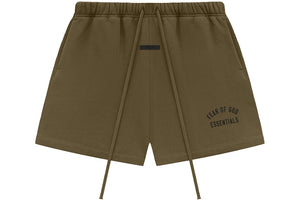 Fear of God Essentials Fleece Soccer Shorts Olive