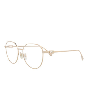 Fendi Round-Frame Metal Optical Frames Gold Gold Transparent (FE50042U-55-028)