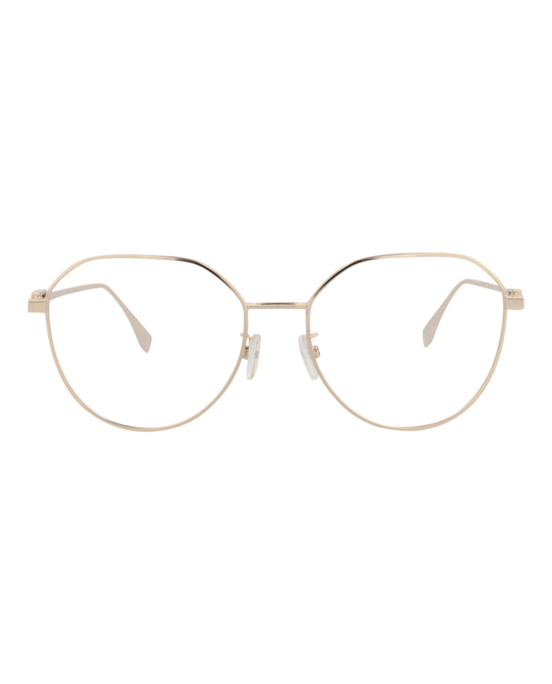 Fendi Round-Frame Metal Optical Frames Gold Gold Transparent (FE50042U-55-028)