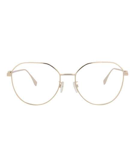 Fendi Round-Frame Metal Optical Frames Gold Gold Transparent (FE50042U-55-028)