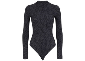 Fendi x SKIMS Mock Neck Long Sleeve Bodysuit Black