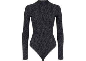 Fendi x SKIMS Mock Neck Long Sleeve Bodysuit Black