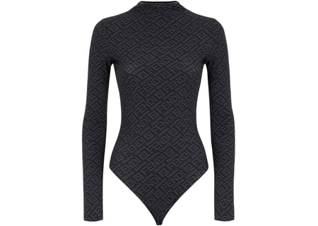 Fendi x SKIMS Mock Neck Long Sleeve Bodysuit Black