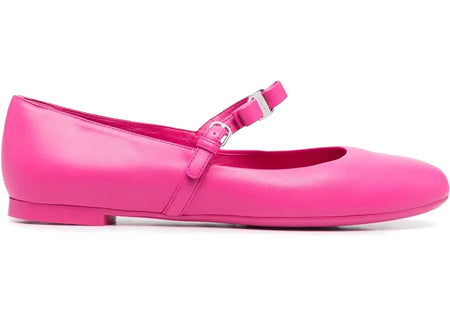 Ferragamo Bow-Detail Leather Ballerina Shoes Pink (Women's)