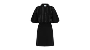 Ferragamo Contrast Stitch Knit Dress Blue
