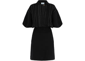 Ferragamo Contrast Stitch Knit Dress Blue