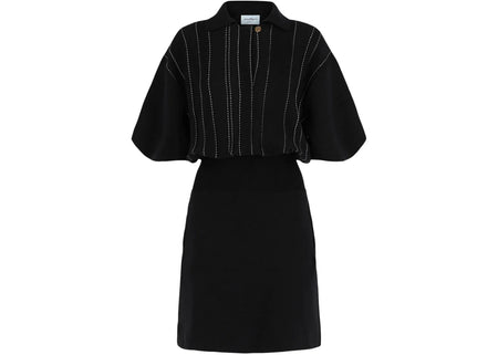 Ferragamo Contrast Stitch Knit Dress Blue