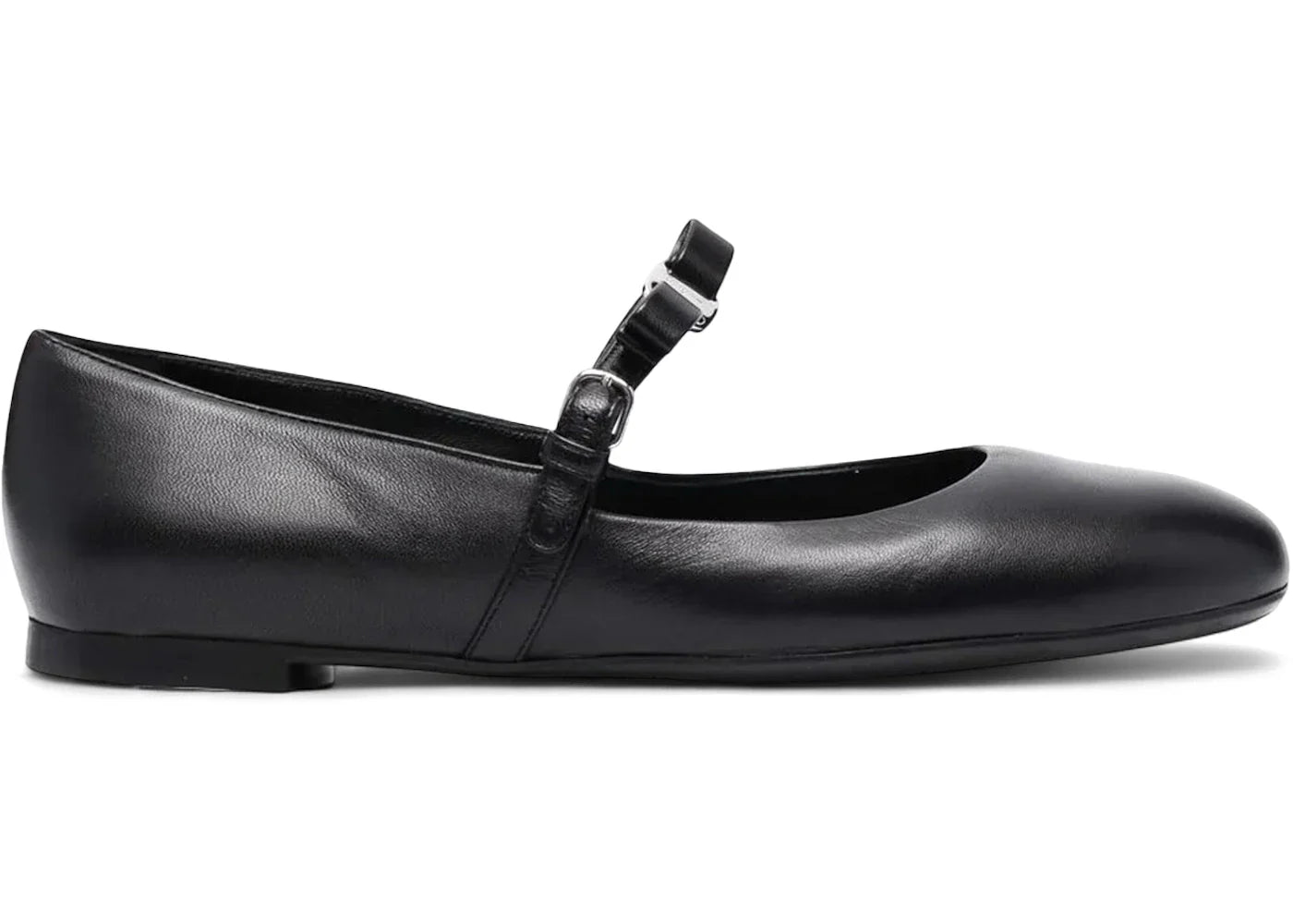 Ferragamo Lizz Leather Ballerina Shoes Black (Women's)